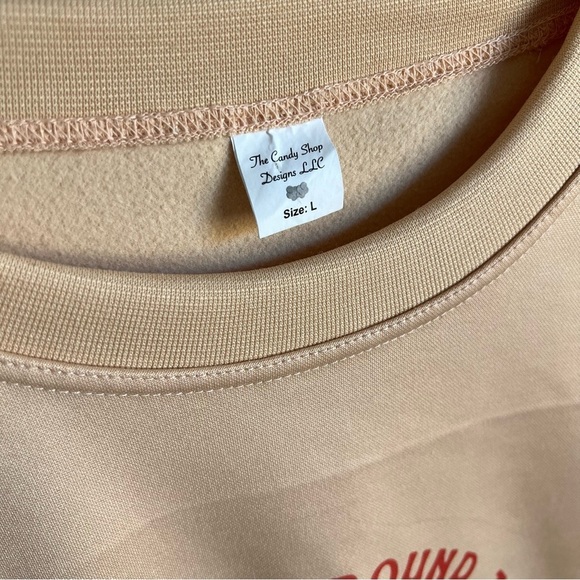 Rocking Around the Christmas Tree Screen Print Sweatshirt - Tan - Size L - EUC - Picture 2 of 4